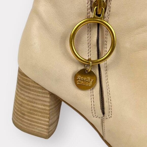 See By Chloe Louise Medium Leather Ankle Bootie Size 36.5 - Picture 2 of 14